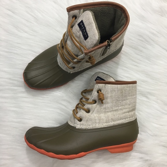 sperry duck boots coral